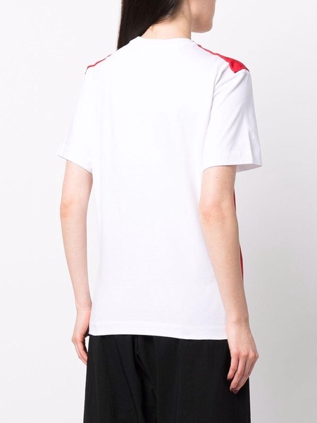 contrast-panel V-neck T-shirt