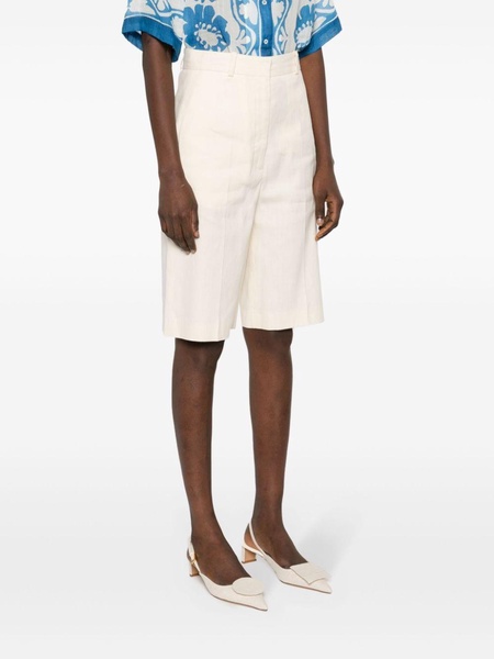 pressed-crease knee-length shorts