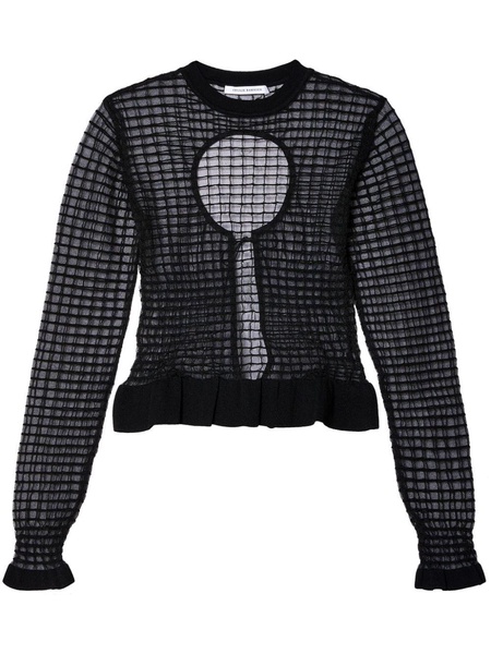 Gru grid-sheer knitted top