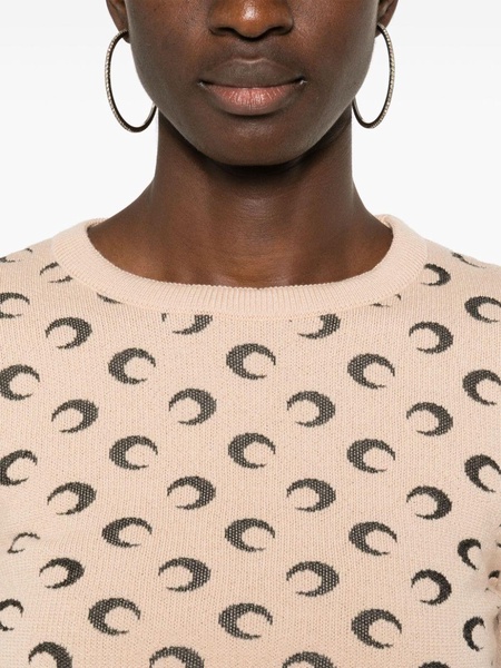 crescent-moon-jacquard sweater