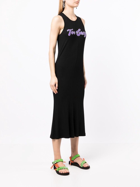 slogan-print long dress