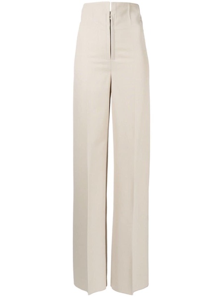 high-waisted wool trousers