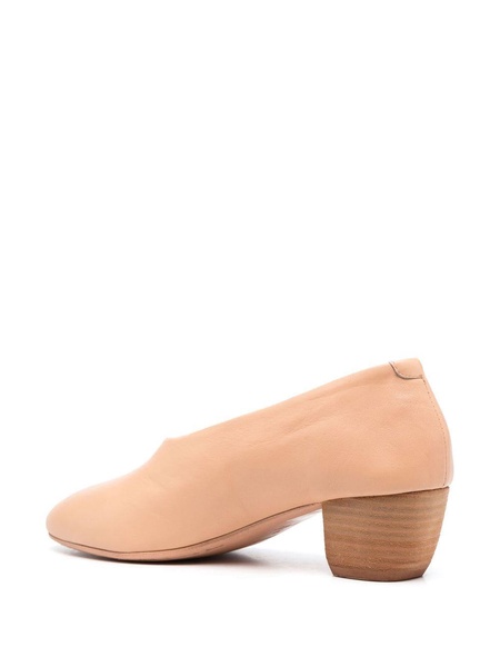 leather almond-toe pumps 