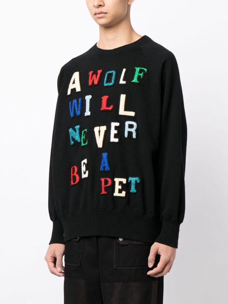 patch-lettering cotton sweatshirt