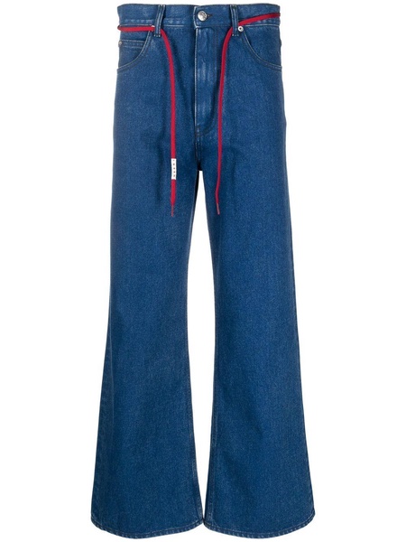 logo-patch wide-leg jeans 