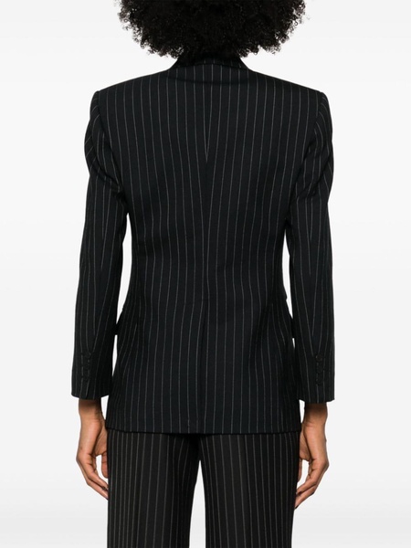 pinstriped double-breasted blazer 