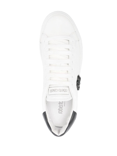 logo-plaque leather sneakers 