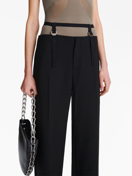 buckled-waist cut-out trousers