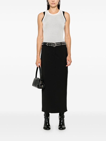 Black Zip-Up Maxi Skirt