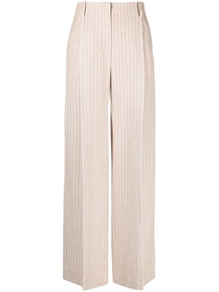 high-waisted pinstripe palazzo pants