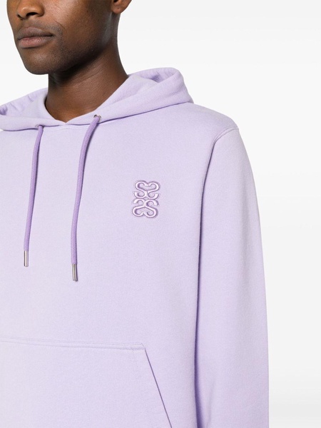 logo-embroidered cotton hoodie