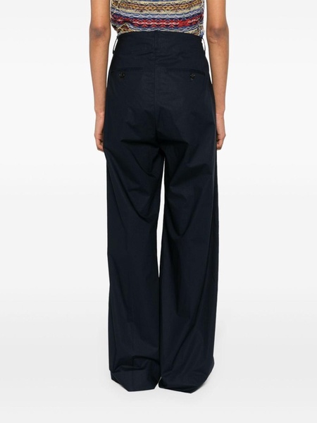 pleated straight-leg trousers