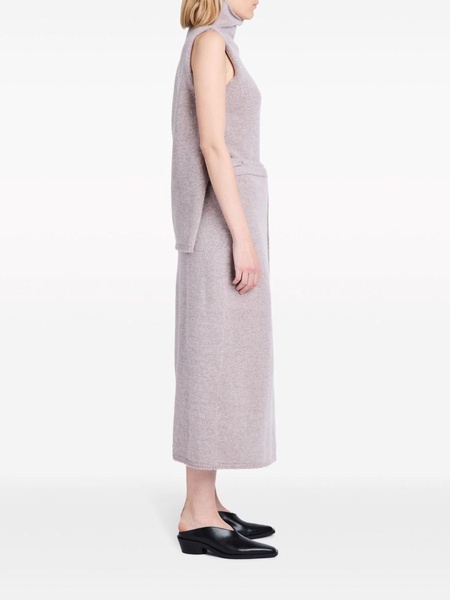 fine-knit high-waist midi skirt