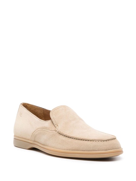 panelled suede loafers