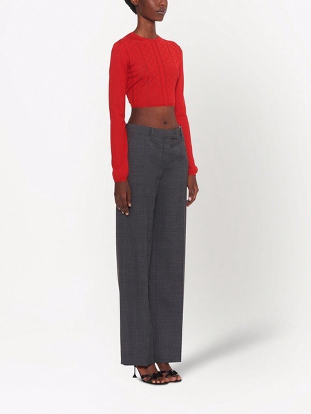 check-wool trousers