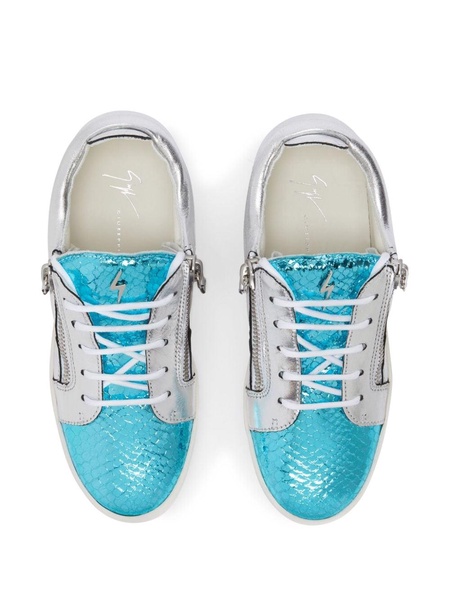 Nicki metallic leather sneakers