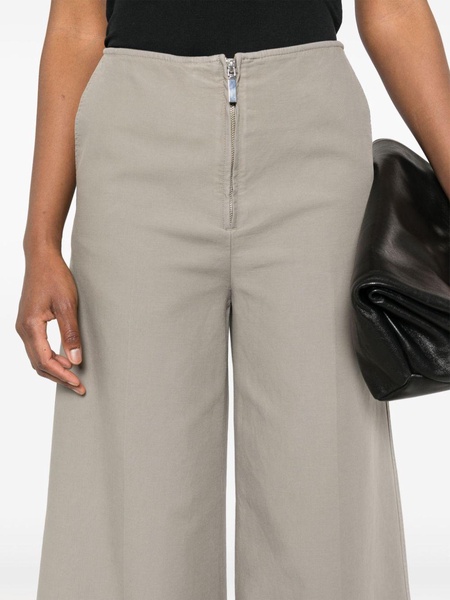 cotton wide-leg trousers