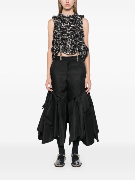 pleated flared trousers 