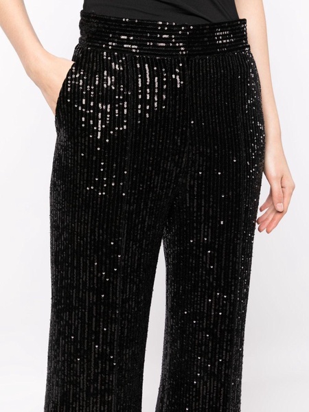 sequinned flared trousers