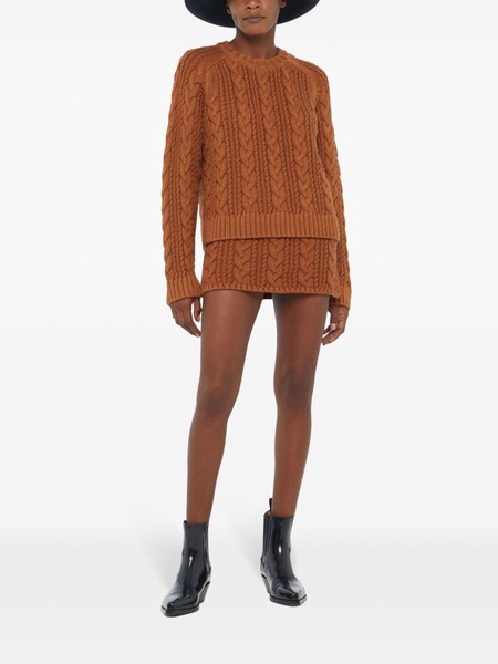 cable-knit virgin-wool jumper