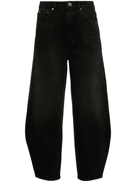 logo-embroidered tapered-leg jeans