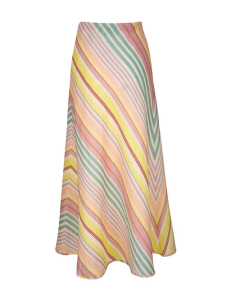 Halliday striped linen maxi skirt