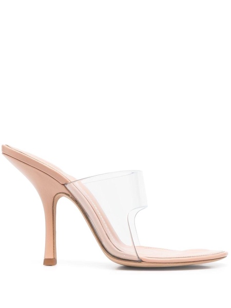 transparent 120mm heeled mules