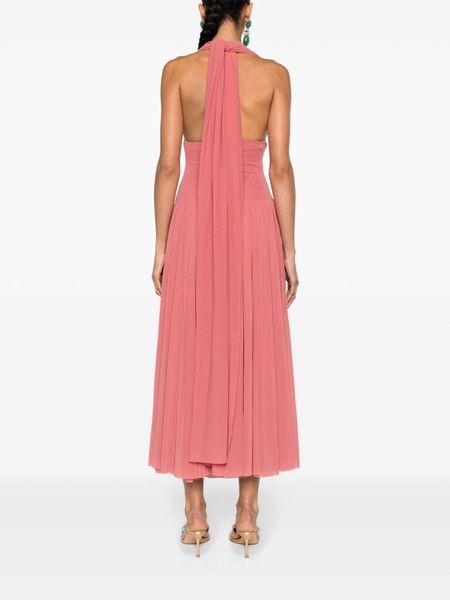 halterneck mesh maxi dress