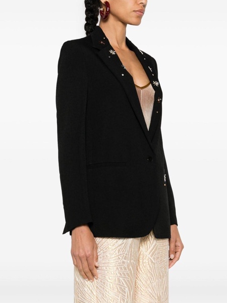 crystal-embellished single-breasted blazer