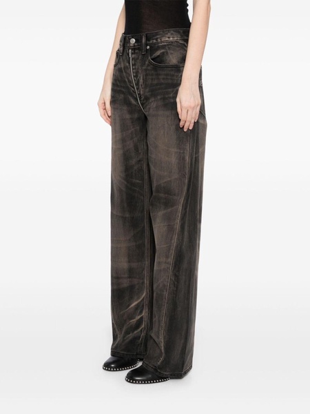 mid-rise straight-leg jeans