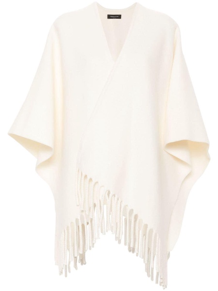 fringed wool poncho 