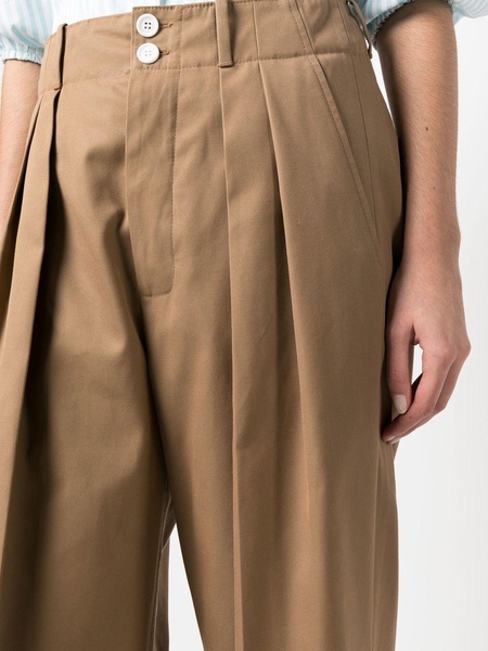 pleated high-waisted trousers