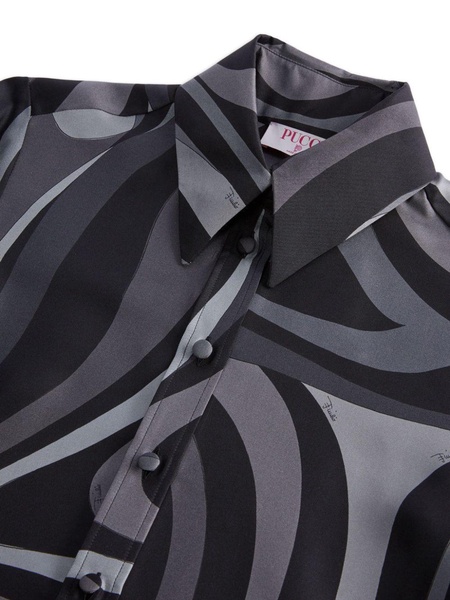 Marmo-print silk shirt