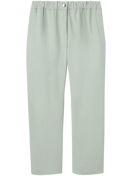 straight-leg cotton-blend trousers