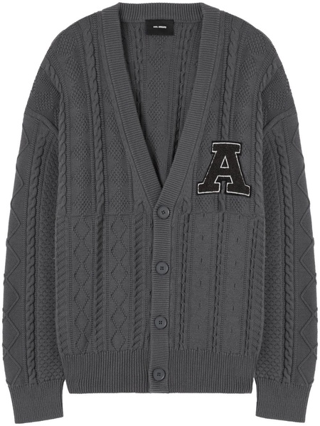 Alpha logo-applied cardigan