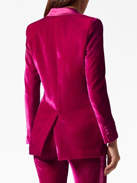 contrasting-trim velvet blazer