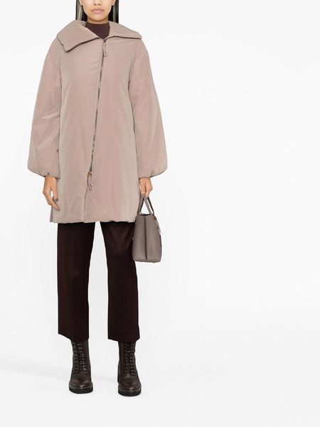 asymmetric zip-fastening coat