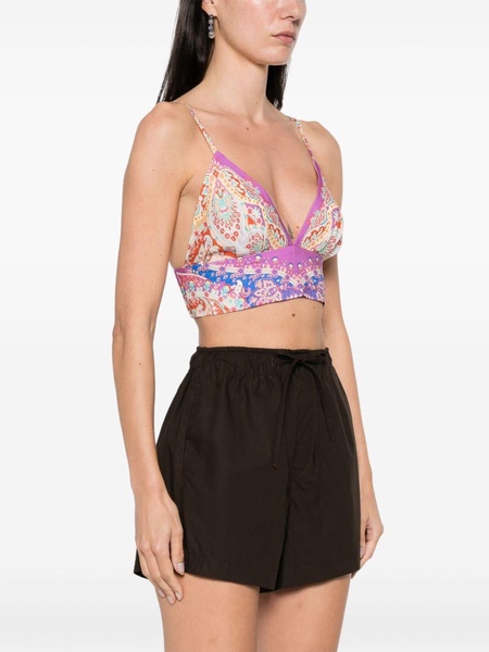 paisley-print cropped top 