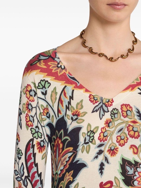 paisley-print knitted top