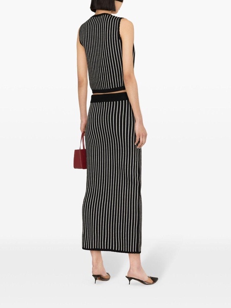 pinstripe knitted midi skirt