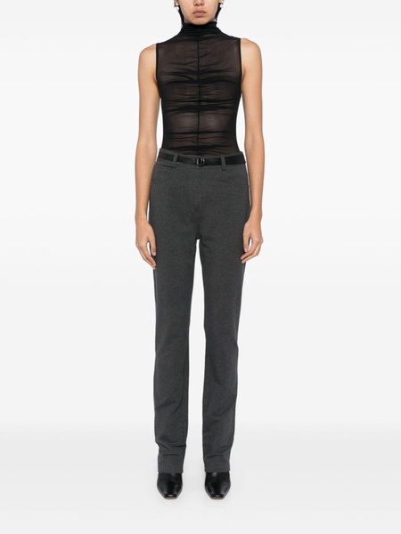 high-waisted boot-cut trousers