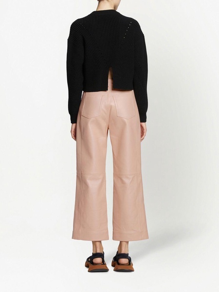 cropped leather trousers