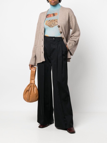 high-waisted wide-leg trousers