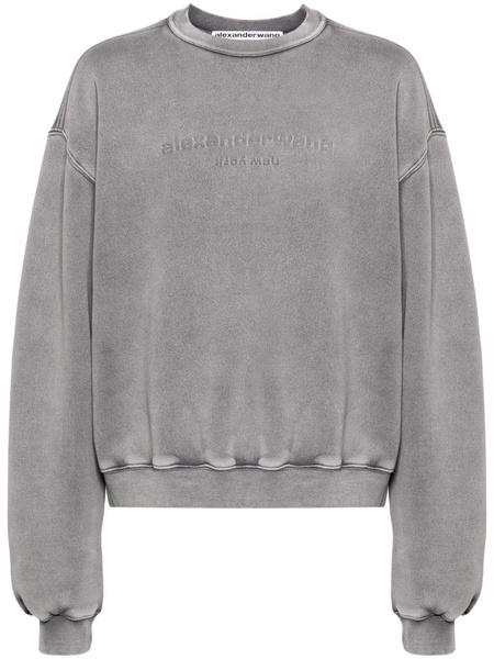 logo-embossed acid sweatshirt