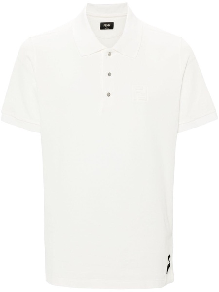 Fendi Pique Polo Shirt With Embossed Ff Logo Clothing