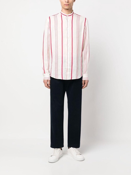 stripe-print long-sleeved shirt