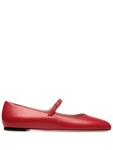 brushed leather mary-jane shoes