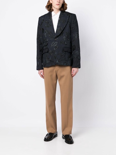 Edward floral-embroidered single-breasted blazer