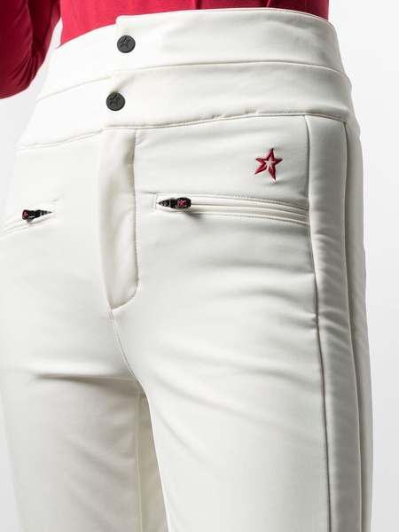 logo-embroidered flared trousers