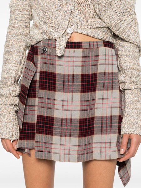 Meghan tartan-check mini skirt